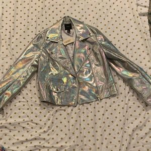 Holographic biker jacket